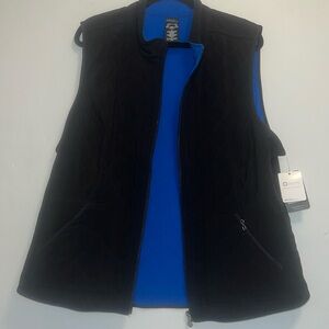NWT 2XL Women’s Cherokee Infinity Black/Royal Blue Reversible Scrub Vest